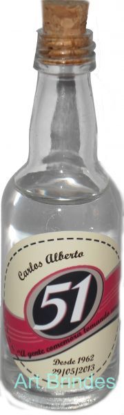 20 Garrafinhas 50ml de Vidro Personalizada