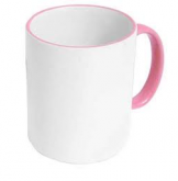 Caneca Personalizada Alça e Borda Rosa